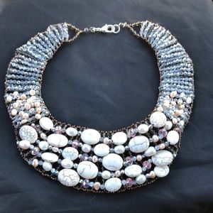 Beaded bib necklace